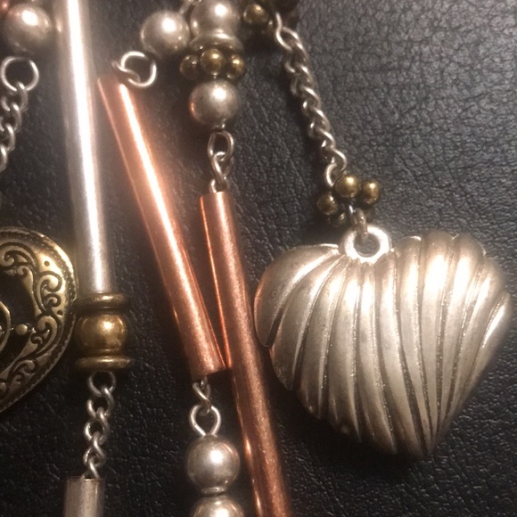 Mixed metal 💜 HEART necklace 24 inch chain 32 inch total - Picture 6 of 9